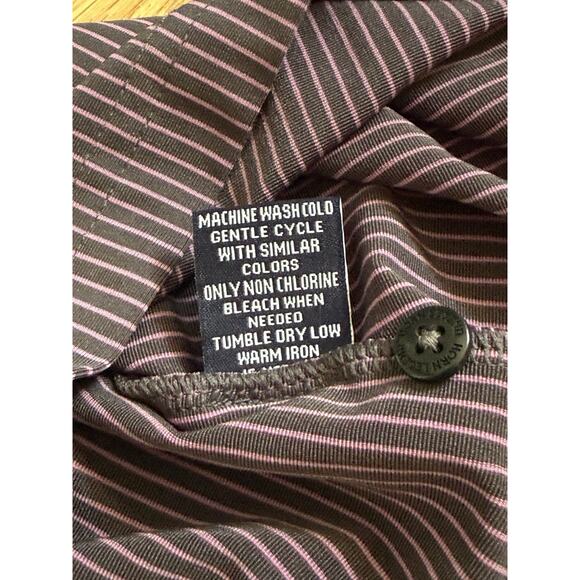Horn Legend Golf Polo Shirt Mens Large Grey Pink Stripe Short Sleeve Performance - Picture 5 of 7